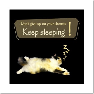 Don't give up on your dreams. Keep sleeping Posters and Art